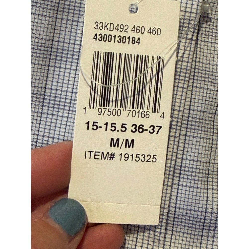 Calvin Klein Tech Active Stretch Mens Regular Fit Dress Shirt Blue Grid Classic - Picture 3 of 5